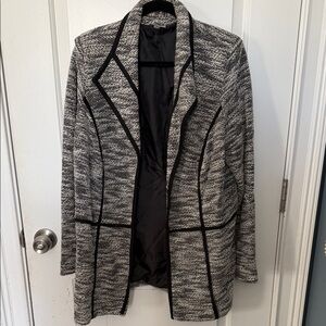 Avenue Black and Gray Textured Blazer